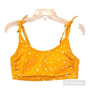 KONA SOL/TARGET PLUS SIZE YELLOW GOLD POLKA DOT BIKINI TOP SZ 14W